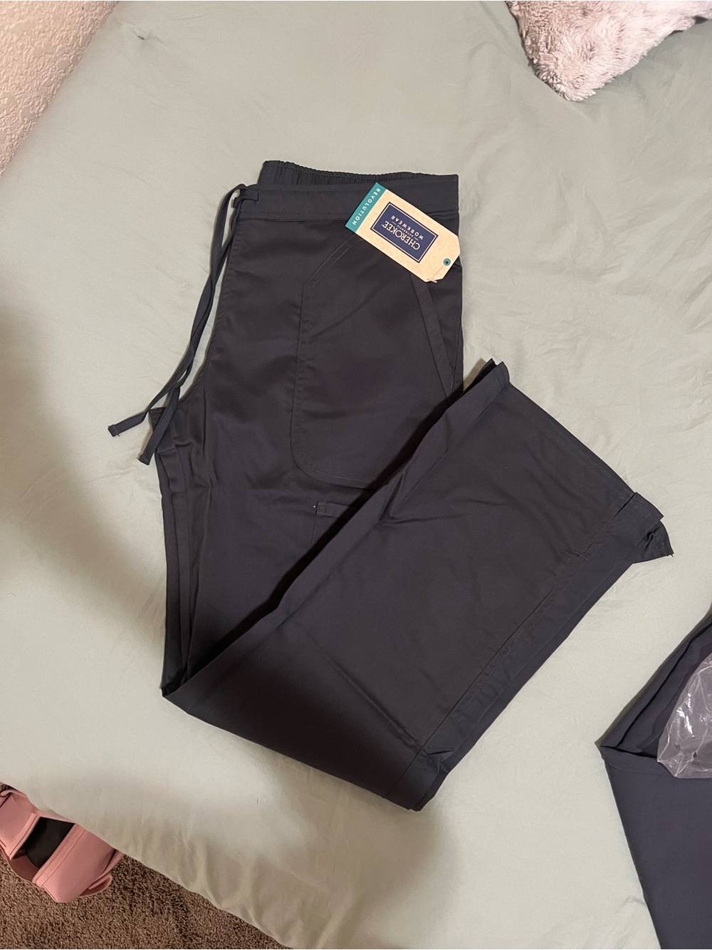 Women's Cherokee Revolution Scrub Pants- Charcoal Grey- Small Petite